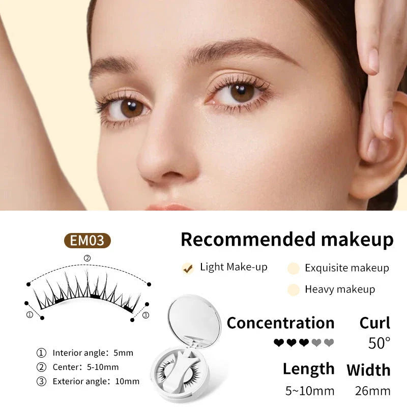 Magnetic false eyelashes with storage box, glue-free and natural-looking lash enhancement