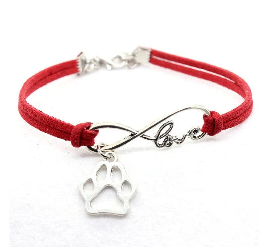 Stylish hand-woven infinity love pet bracelet in various colors for pet owners to express their affection