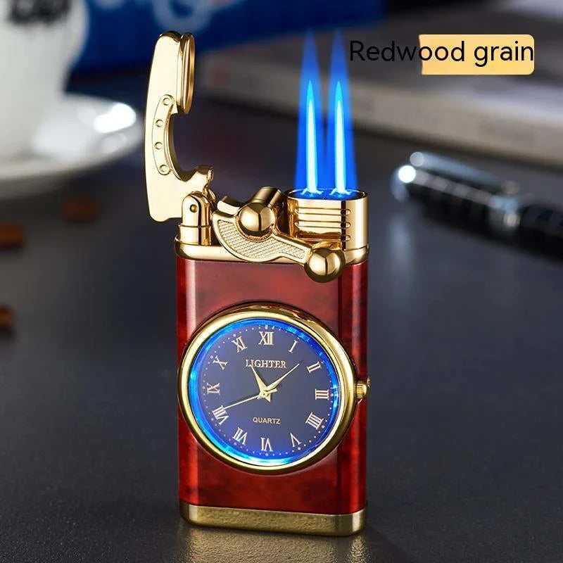A versatile butane lighter watch with various color options and flame styles