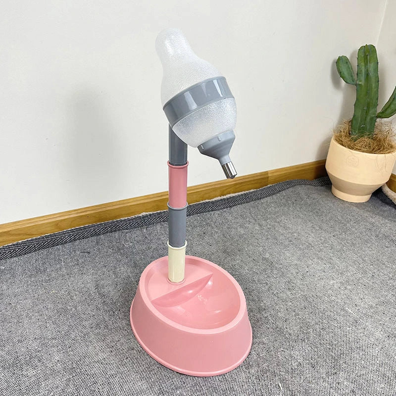 Adjustable Pet Water Dispenser with Elevated Stand - Premium Food-Grade Plastic Design for Cats and Dogs
