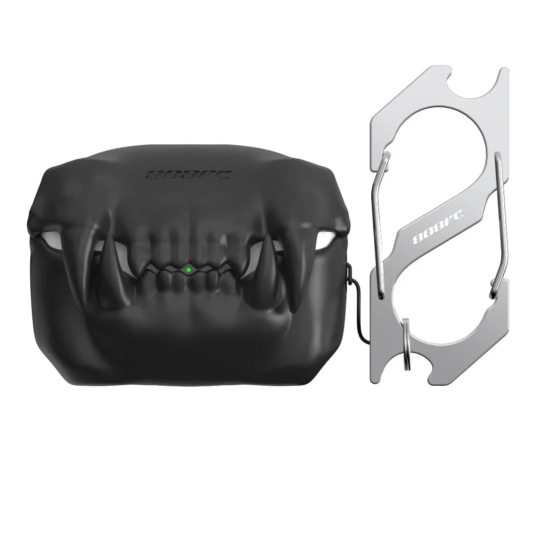 Creative Halloween-themed silicone protective case for AirPods Pro and AirPods Pro 2 with keychain attachment