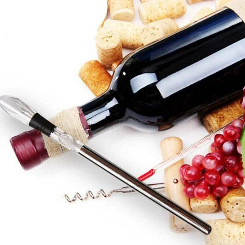 Premium stainless steel wine chiller with sleek design, keeps wine at optimal temperature for up to 45 minutes
