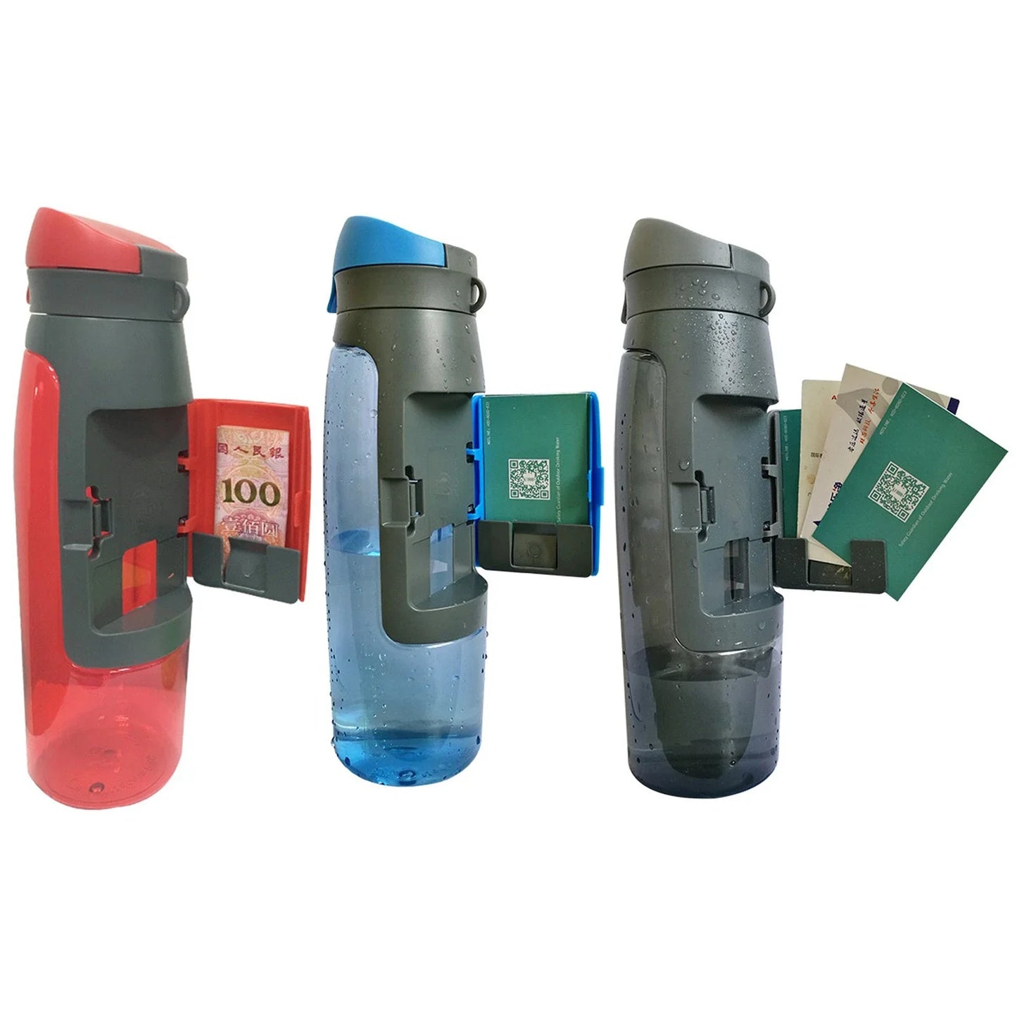 Secure Stash Water Bottle with hidden compartment for storing valuables, perfect for commuting, travel, and outdoor activities