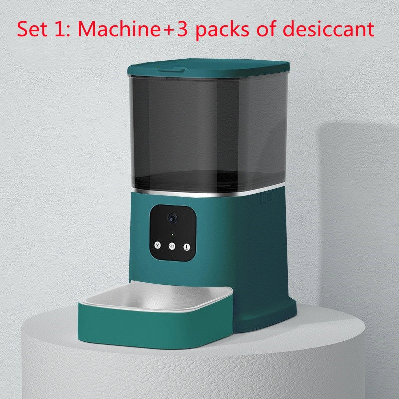 Smart WiFi Pet Feeder with voice recording and app control for cats and dogs