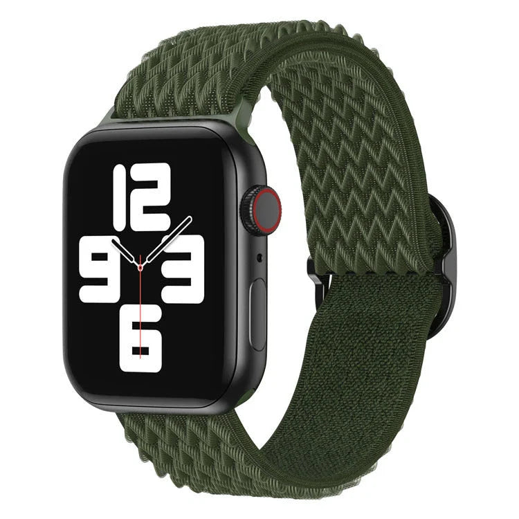 Stylish woven polyester Apple Watch strap with adjustable design and quick-drying properties