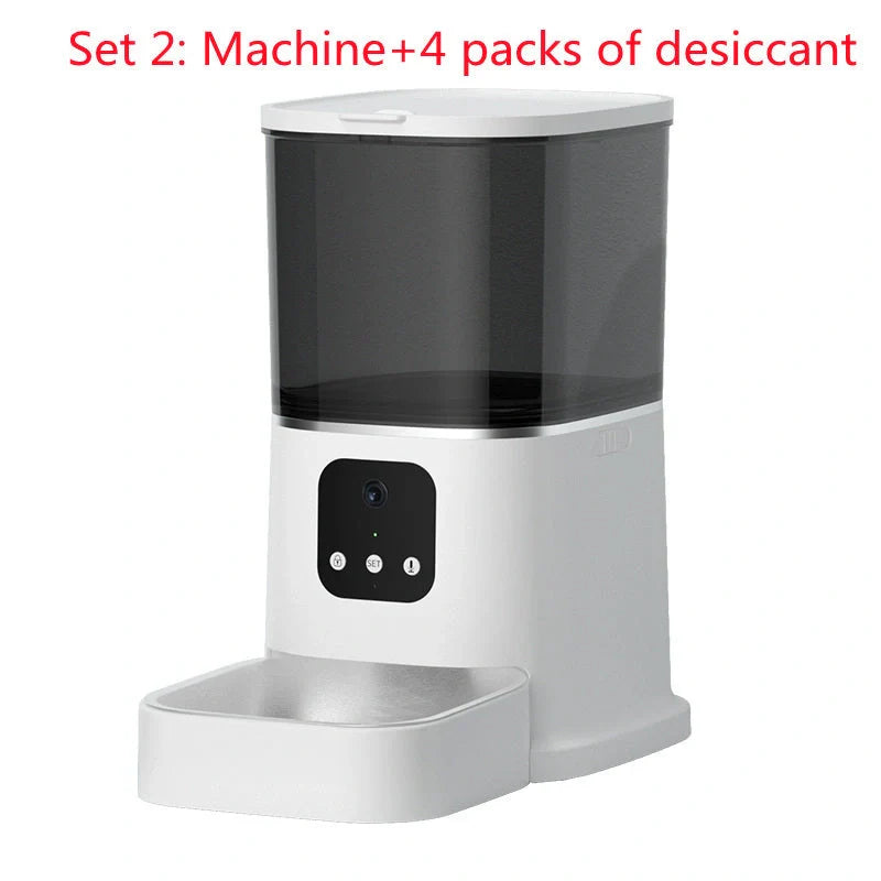 Smart WiFi Pet Feeder with voice recording and app control for cats and dogs