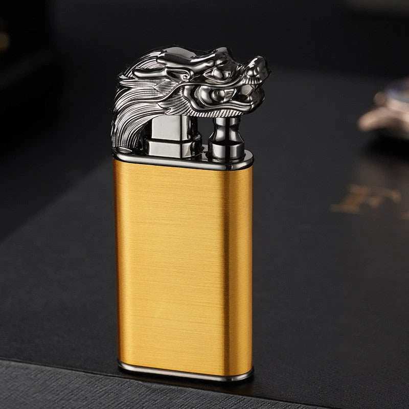 Versatile double flame lighter with a sleek and stylish design, perfect for outdoor adventures, grilling, and cigar lighting.