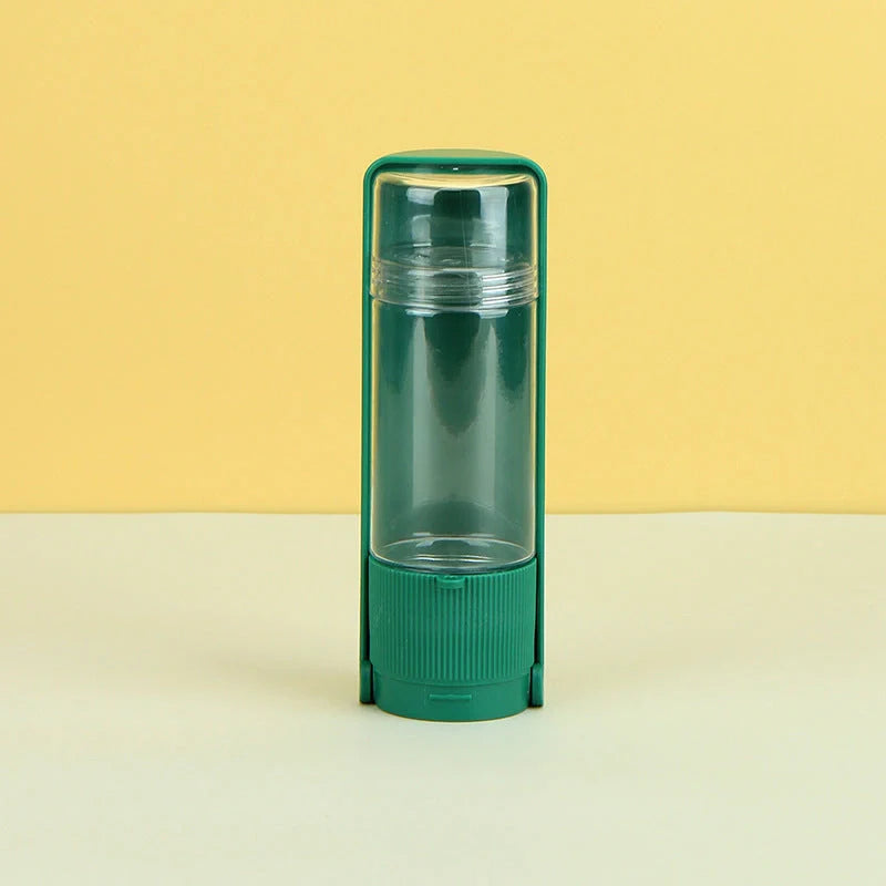 Portable pet water bottle in white and pink with 280ml capacity for outdoor travel