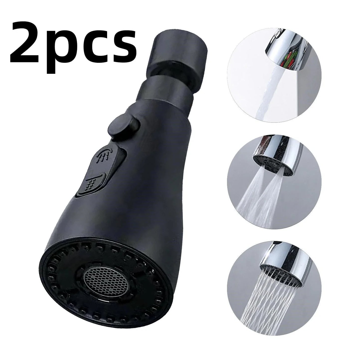 Universal pressurized faucet sprayer with 360-degree rotation and 3 cleaning modes for efficient kitchen cleaning