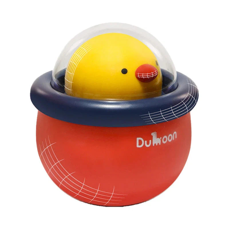 Adorable chicken-shaped tumbler rattle toy with music bells for infant play and development