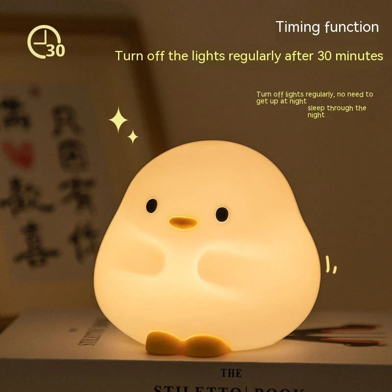 Cute duck-shaped LED night light with soft, adjustable glow for cozy bedtime