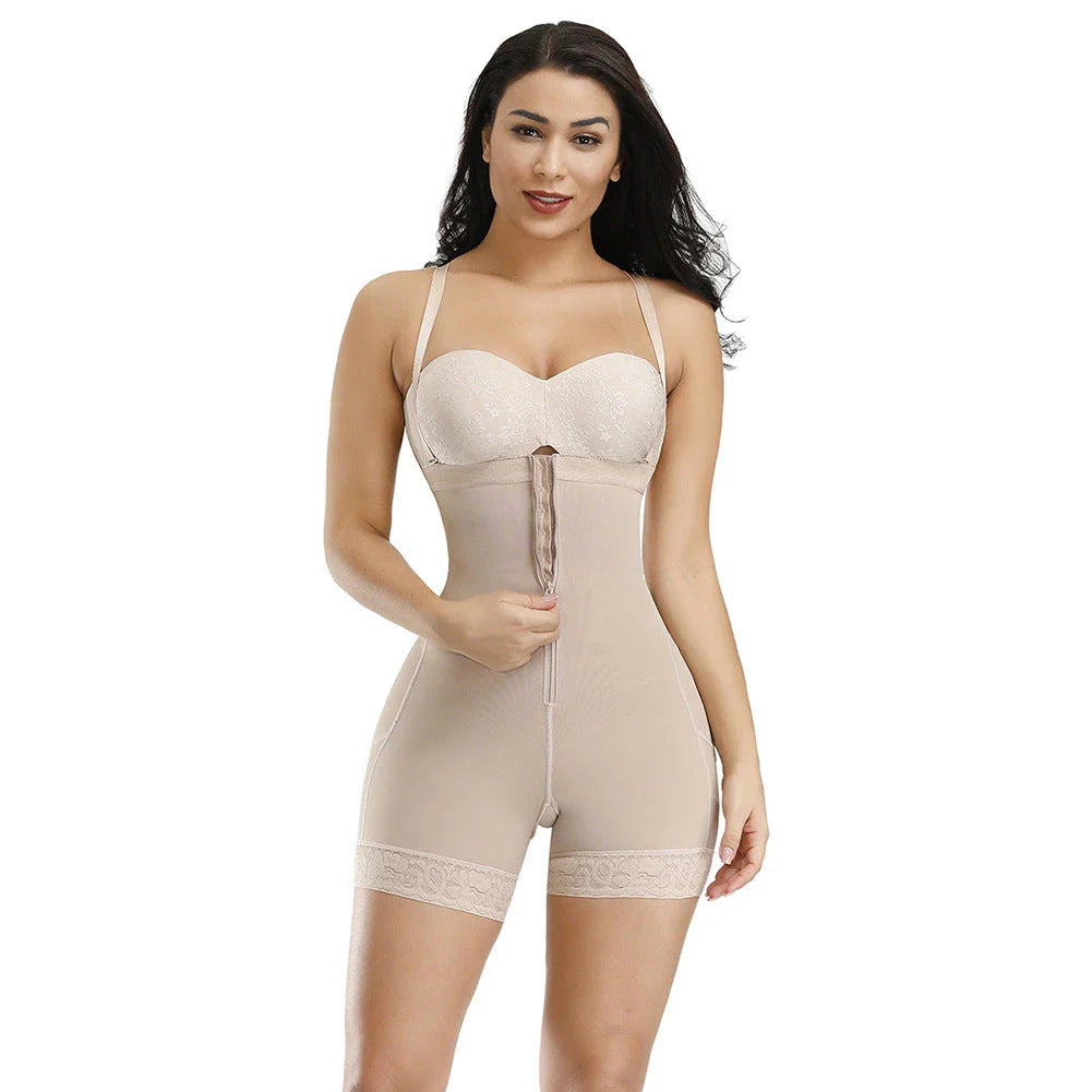 Premium high-waist trousers with lace corset detail, available in black and skin tone shades, designed to enhance your figure and provide all-day comfort.