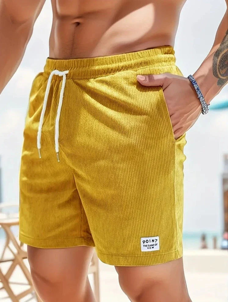 Comfortable and stylish corduroy drawstring shorts in various colors for summer wear