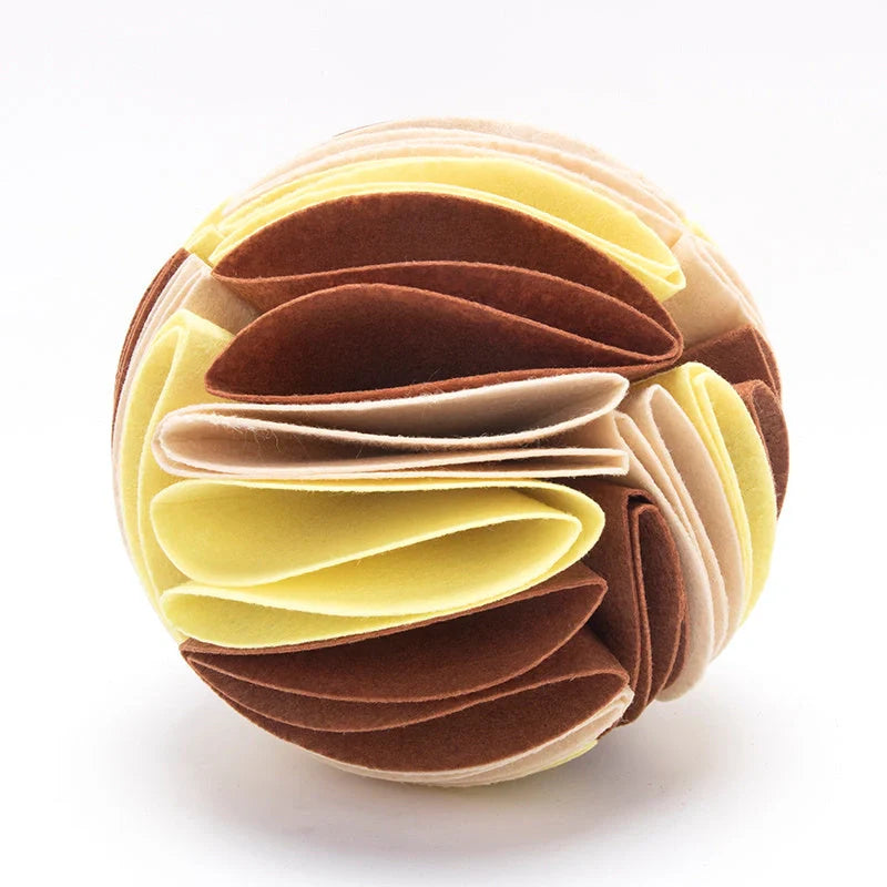 Foldable Dog Snuffle Ball in various colours for pet training and feeding