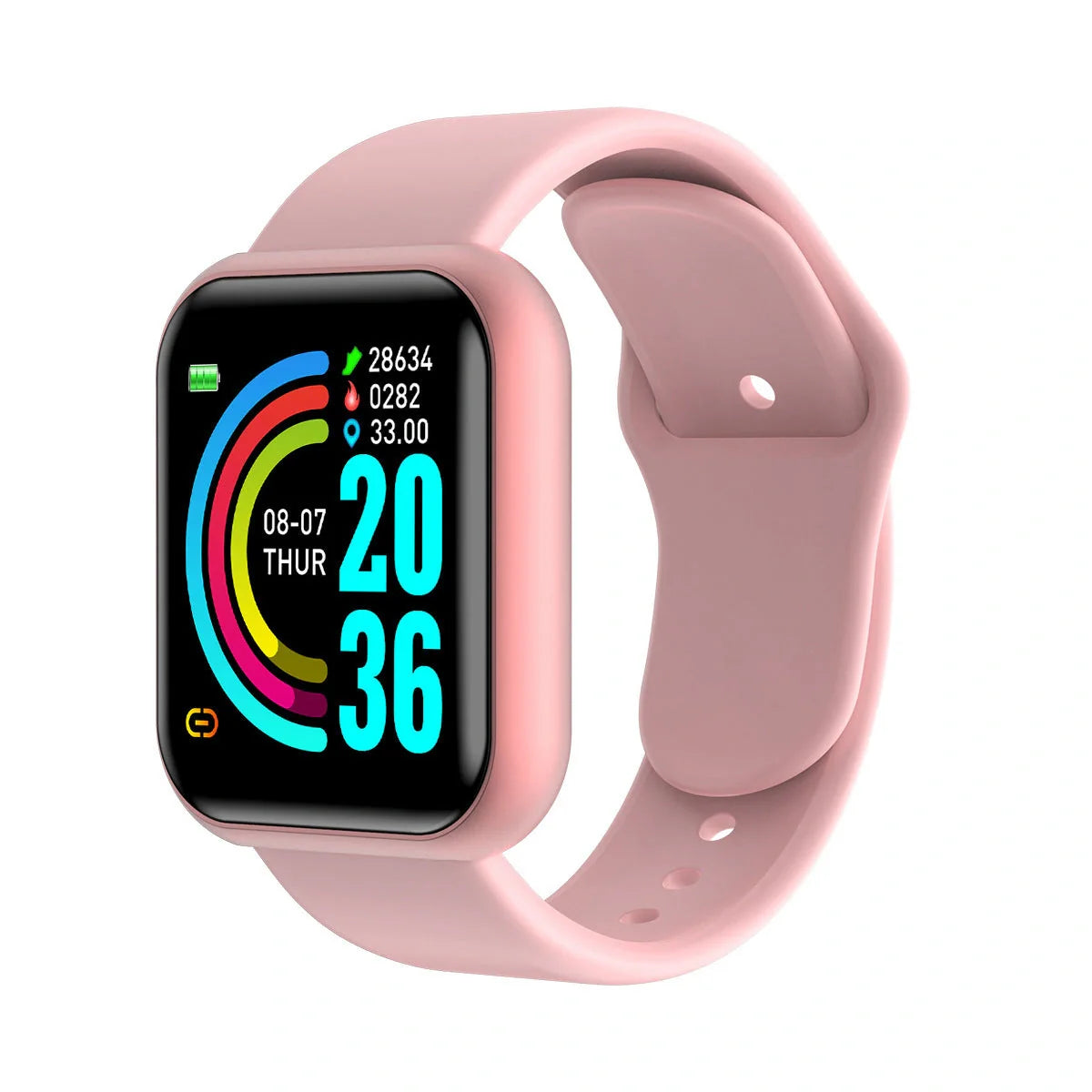 Premium Y68 Colour Smart Watch with Vibrant Display, Comprehensive Health Tracking, and Sleek Silicone Strap