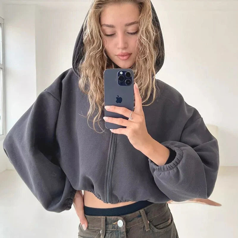 Stylish women's solid colour hoodies in various colours and sizes