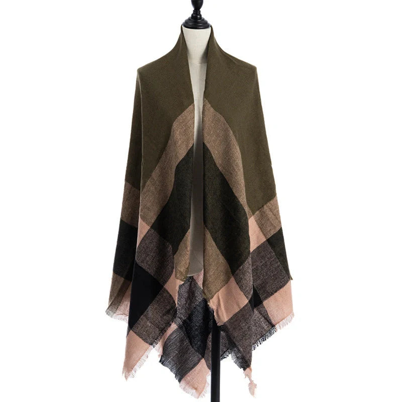 Luxury plus-sized double-sided cashmere-like scarf shawl in various colors