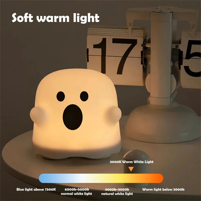 A cozy silicone night light with a touch sensor, perfect for bedside or any room in the home