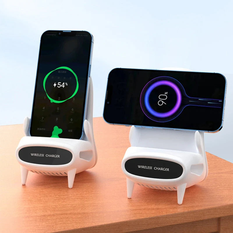 Portable mini chair wireless charger with 10W fast charge for Apple and Android phones