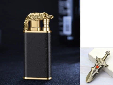 Versatile double flame lighter with a sleek and stylish design, perfect for outdoor adventures, grilling, and cigar lighting.