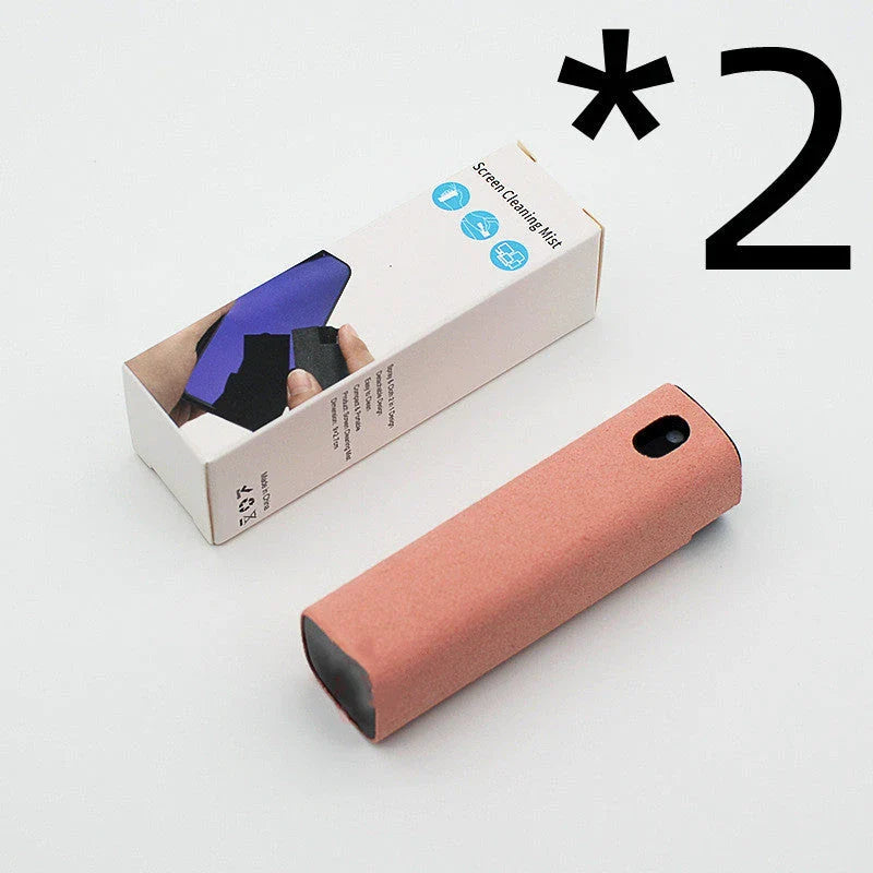 All-in-One Portable Screen Cleaner with Microfiber Wipe and Refillable Cleaning Solution
