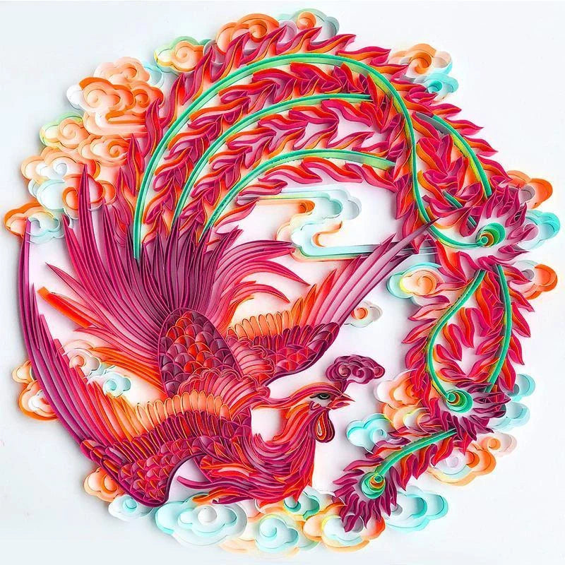 Handmade quilted paper painting craft kit with custom designs and tools included