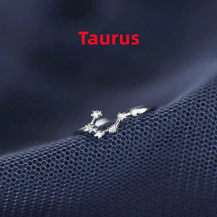 Elegant sterling silver zodiac sign rings in various astrological designs