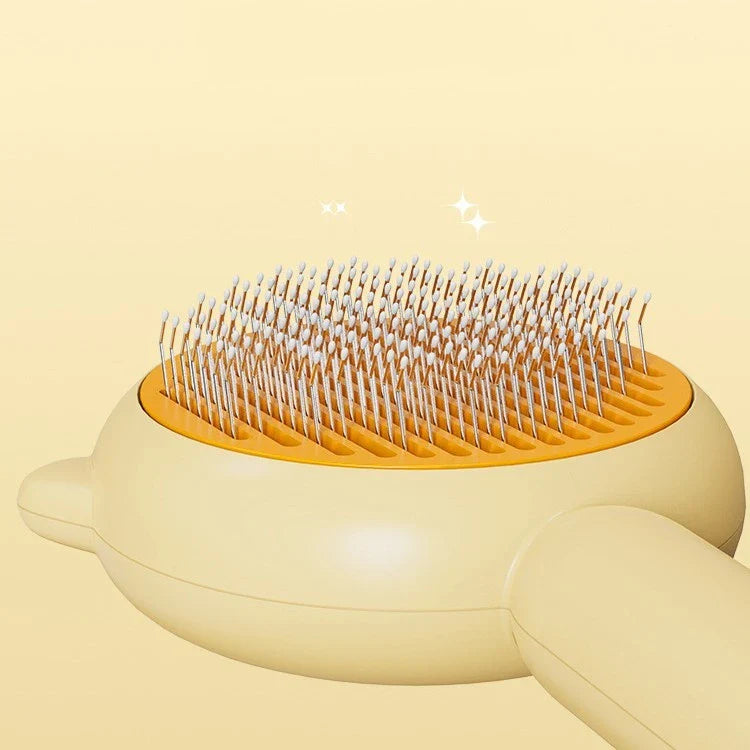 Premium pet grooming comb with massage bristles for a healthy, shiny coat