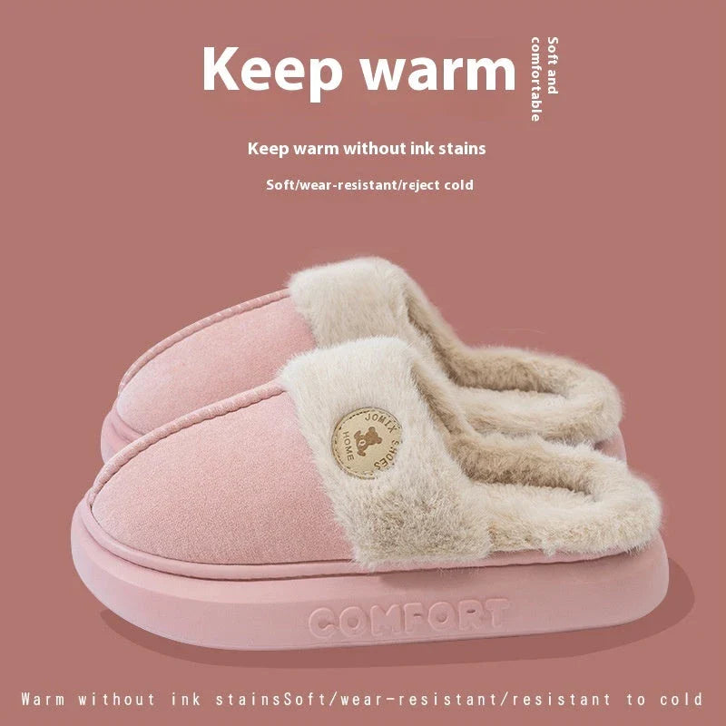 Plush, fleece-lined slippers in a variety of colors for women and men to wear indoors and outdoors