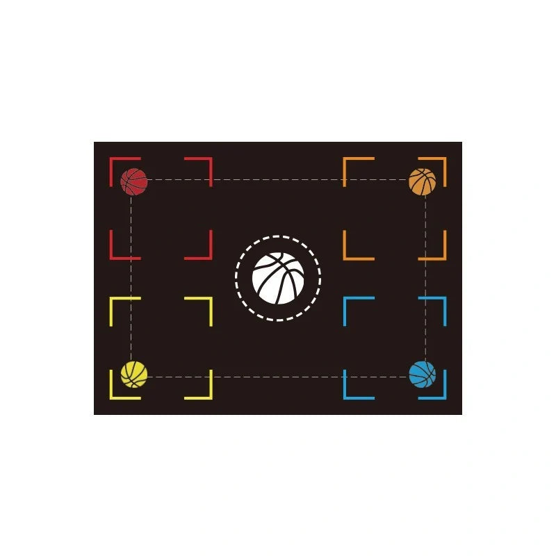 Premium indoor basketball training mat with patterned design for improved footwork and ball control