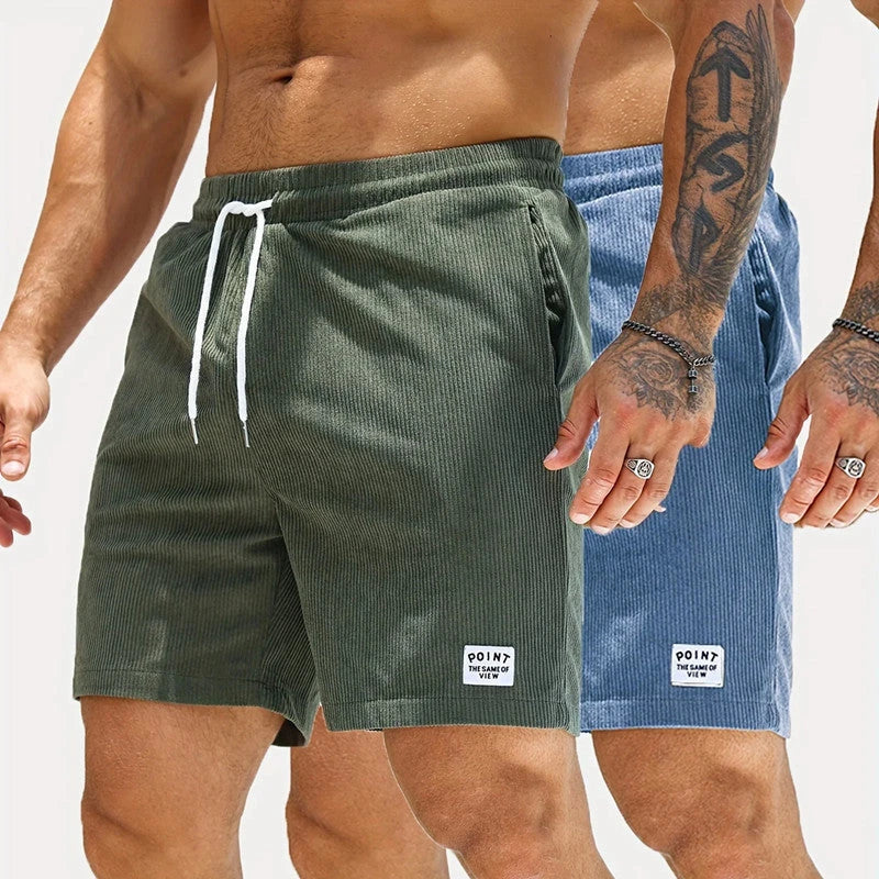 Comfortable and stylish corduroy drawstring shorts in various colors for summer wear