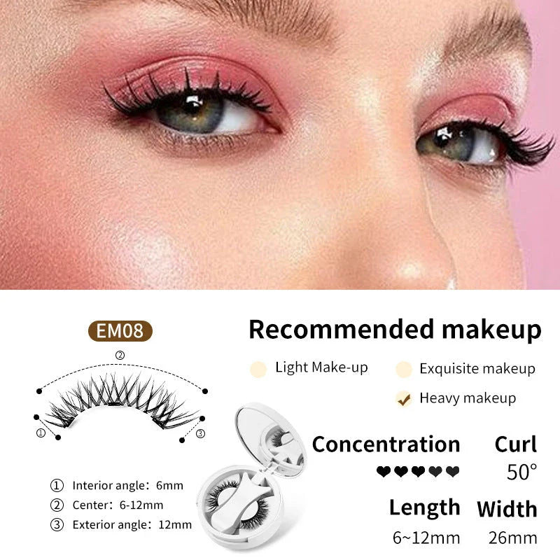 Magnetic false eyelashes with storage box, glue-free and natural-looking lash enhancement