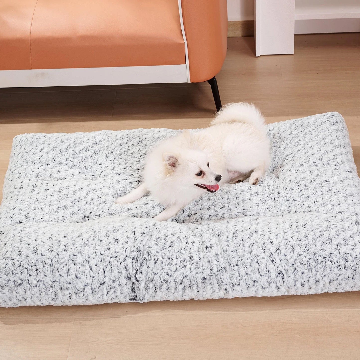 Plush, cushioned dog beds with rose velvet exterior and soft, supportive cotton filling, providing cozy and comfortable sleeping for medium to large dogs
