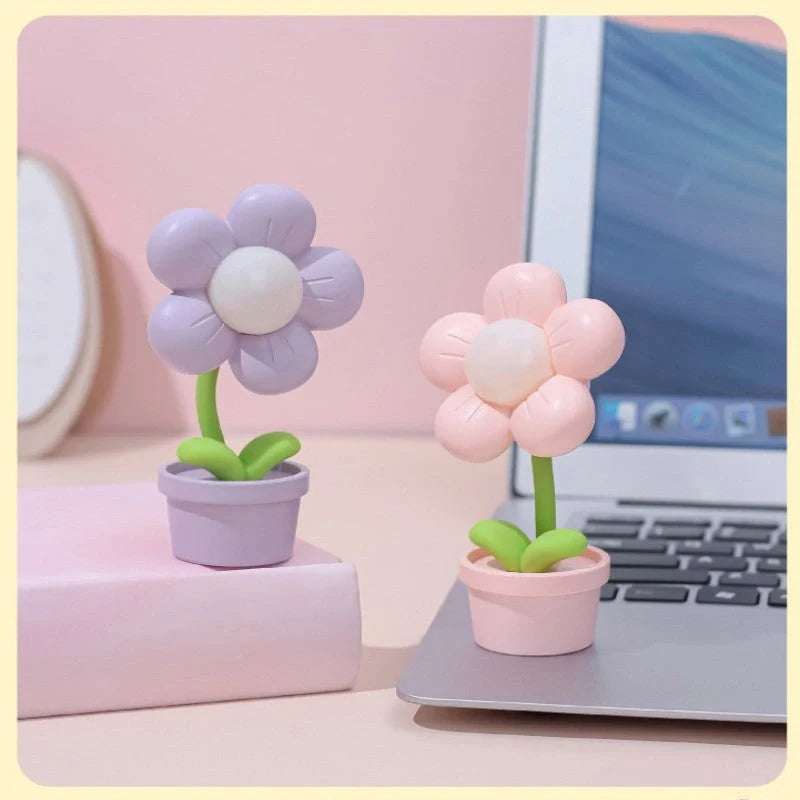 Mini Flower Night Lamp with warm LED light and cute flower design