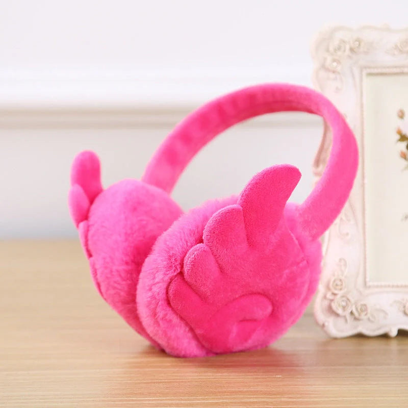 Girls plush earmuffs in various colours for winter warmth