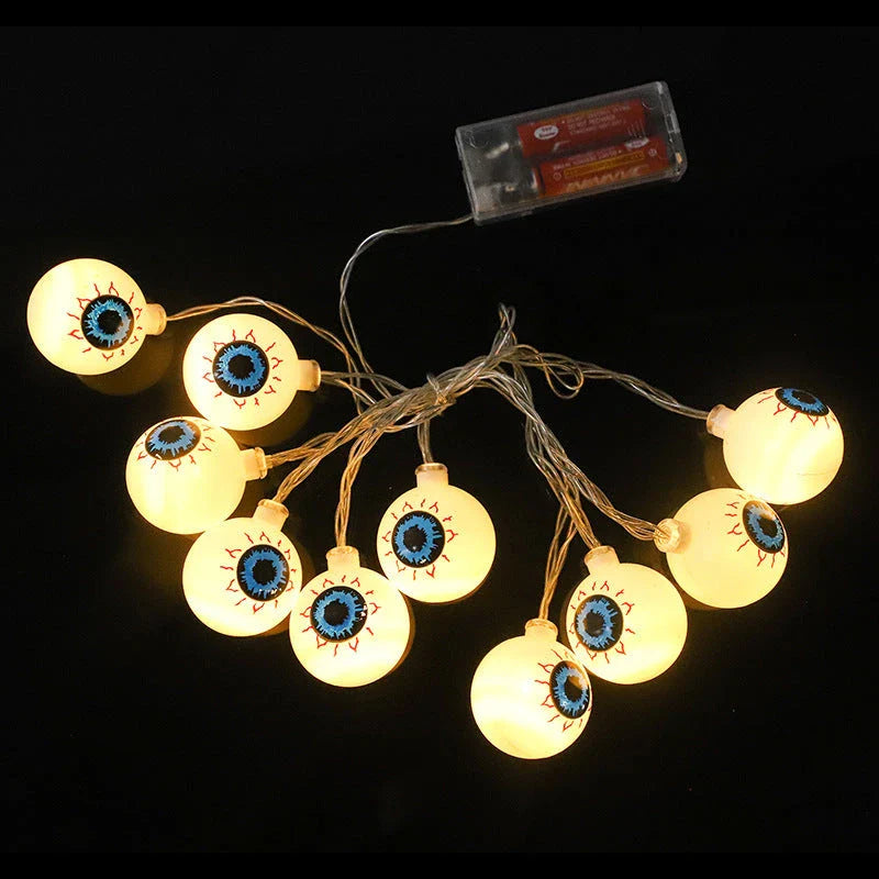 Spooktacular Halloween Eyeball String Lights with Customisable Lighting Modes and Versatile Placement Options