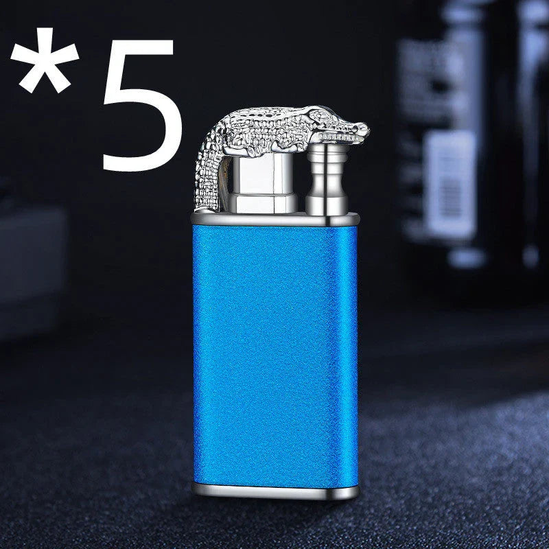 Versatile double flame lighter with a sleek and stylish design, perfect for outdoor adventures, grilling, and cigar lighting.