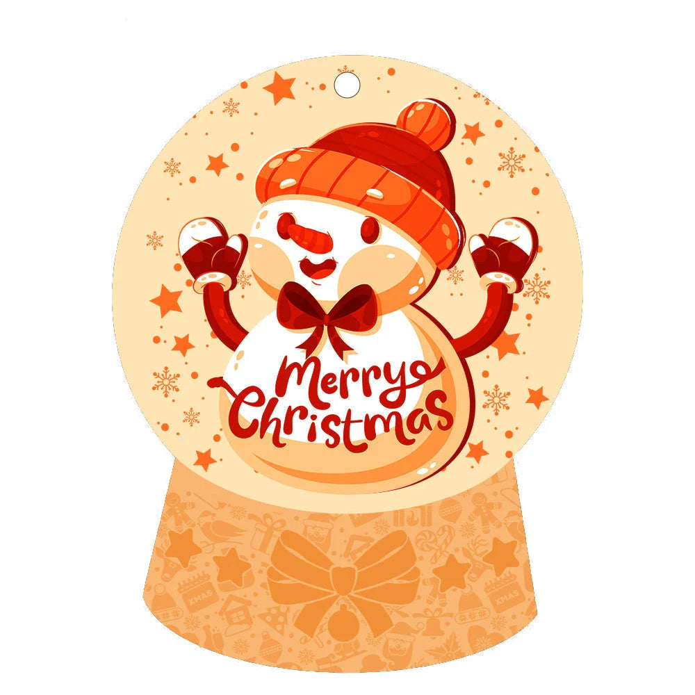 Festive car ornament hanging from rearview mirror with Christmas designs