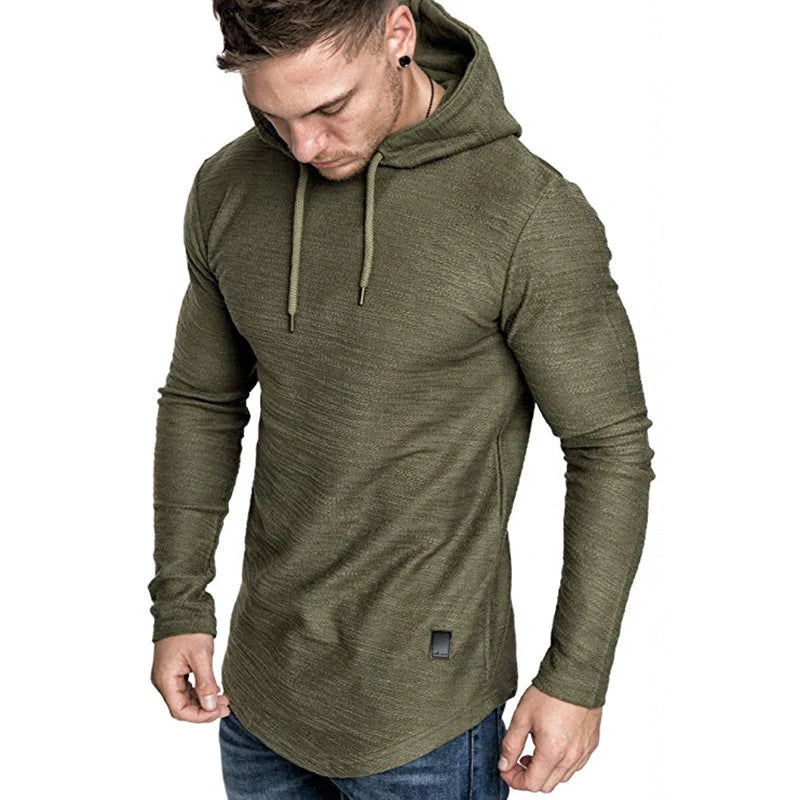Men's slim-fit cotton blend hoodie in various colours