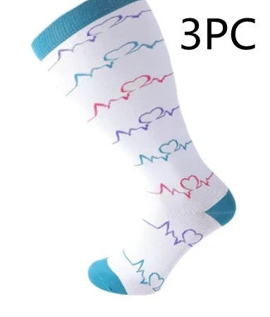 Plus-sized compression socks with bamboo fiber blend for breathability and comfort
