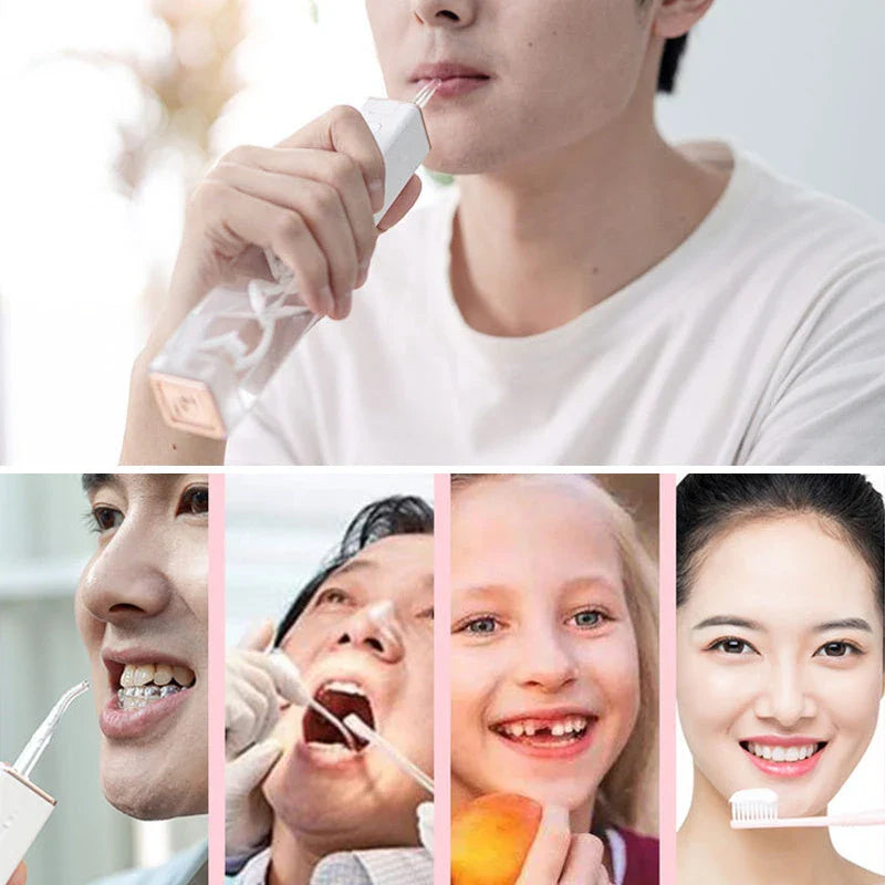 Powerful dental water flosser with dual cleaning modes, cordless USB charging, and IPX65 waterproof design for deep cleaning and fresh breath