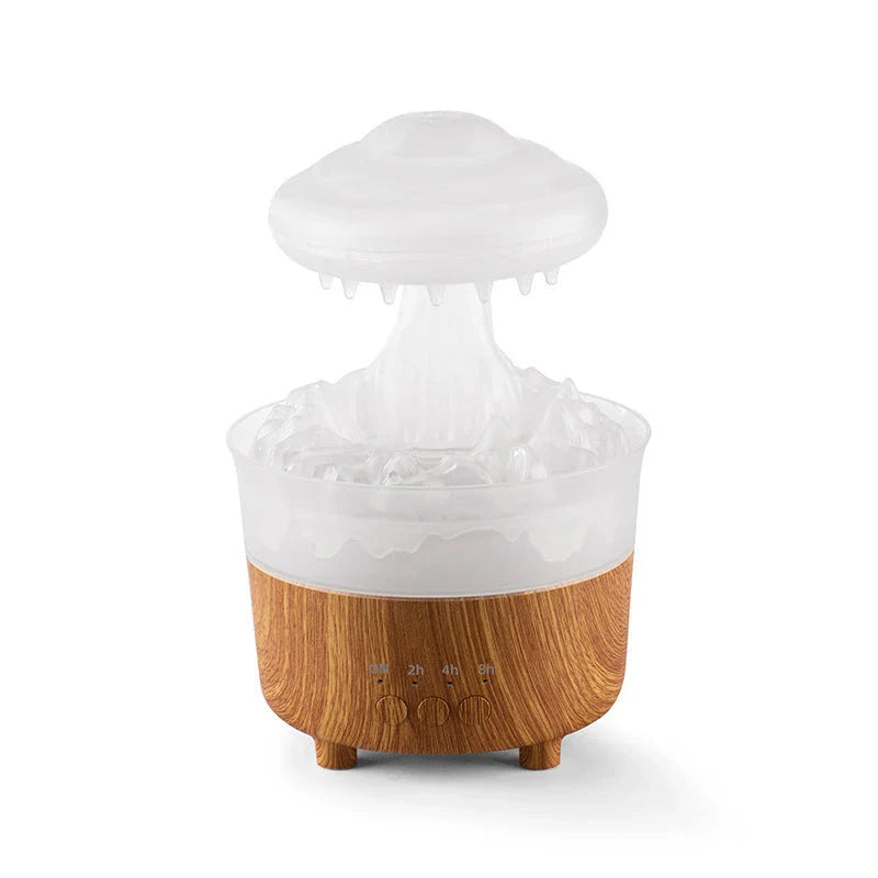 Rain Cloud Humidifier with Soothing Raindrop Sounds, Mood Lighting, and Essential Oil Diffuser