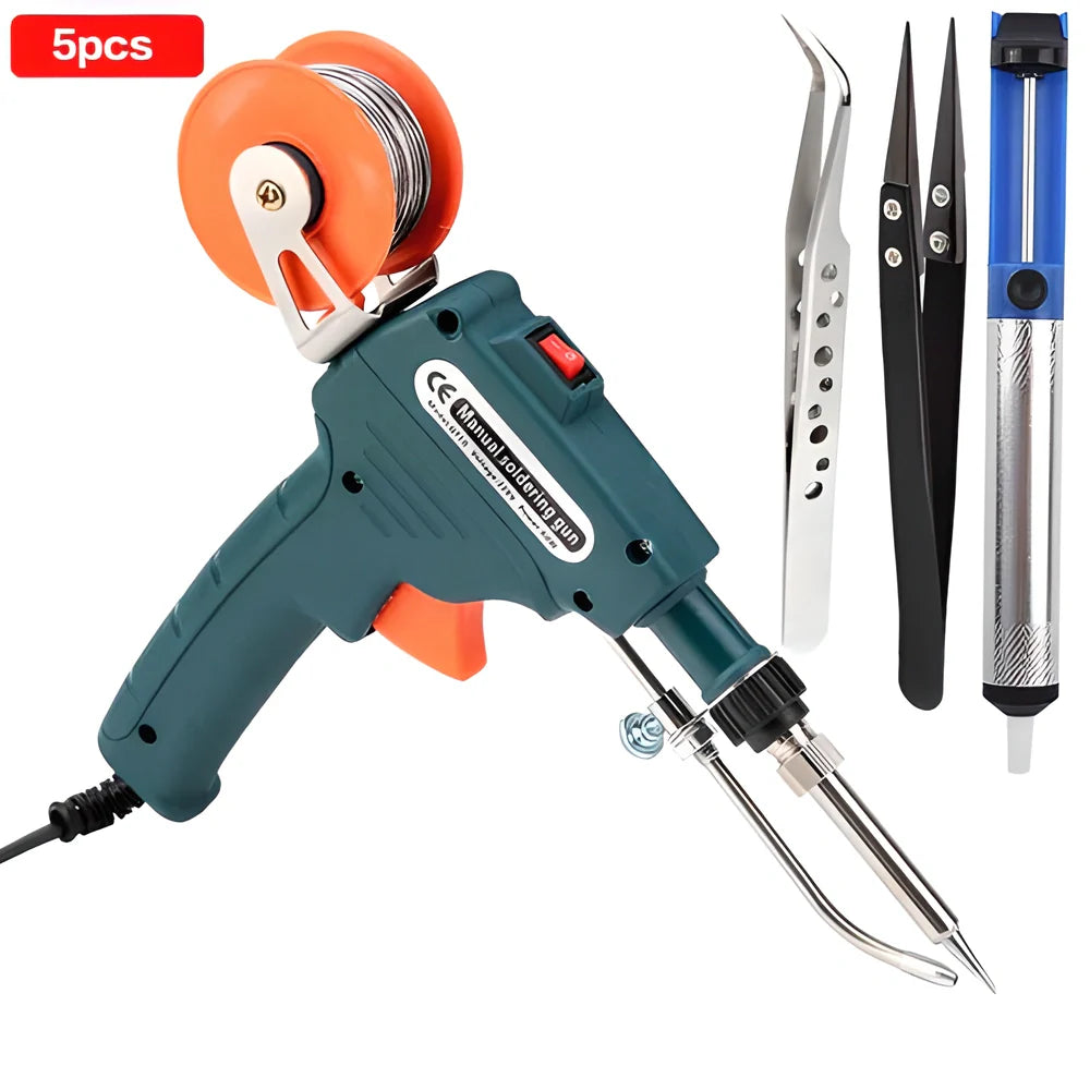 SolderTech™ Soldering Gun with Automatic Tin Wire Feed - DIY Soldering Kit with Accessories