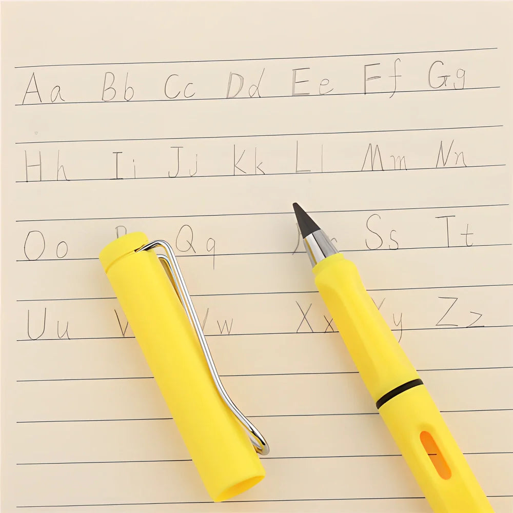 A set of three premium metal nib pencils in various colours, designed to be an eco-friendly and long-lasting writing solution