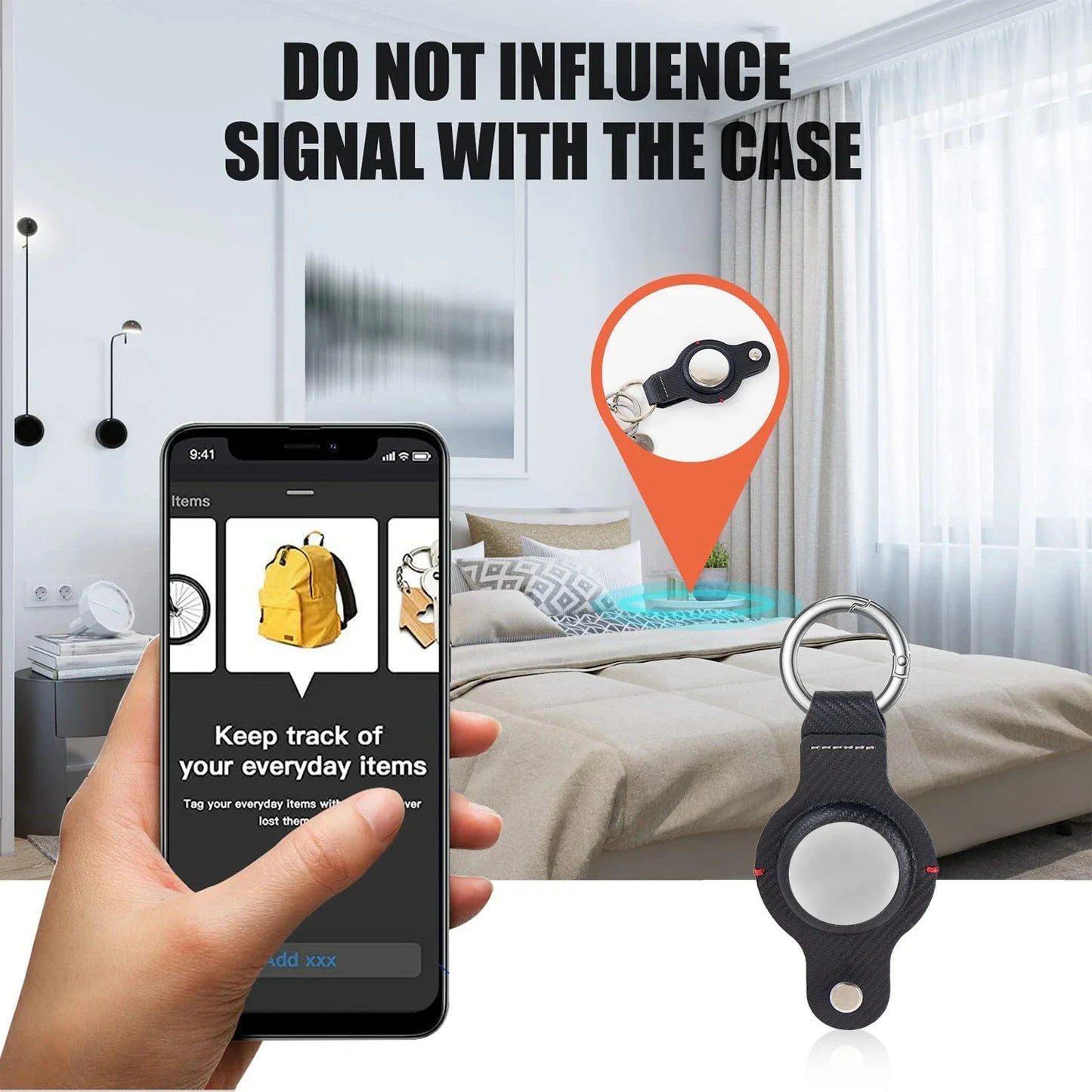 Stylish AirTag Holder with Durable Key Ring - Premium PU Leather Accessory for Secure Apple AirTag Tracking