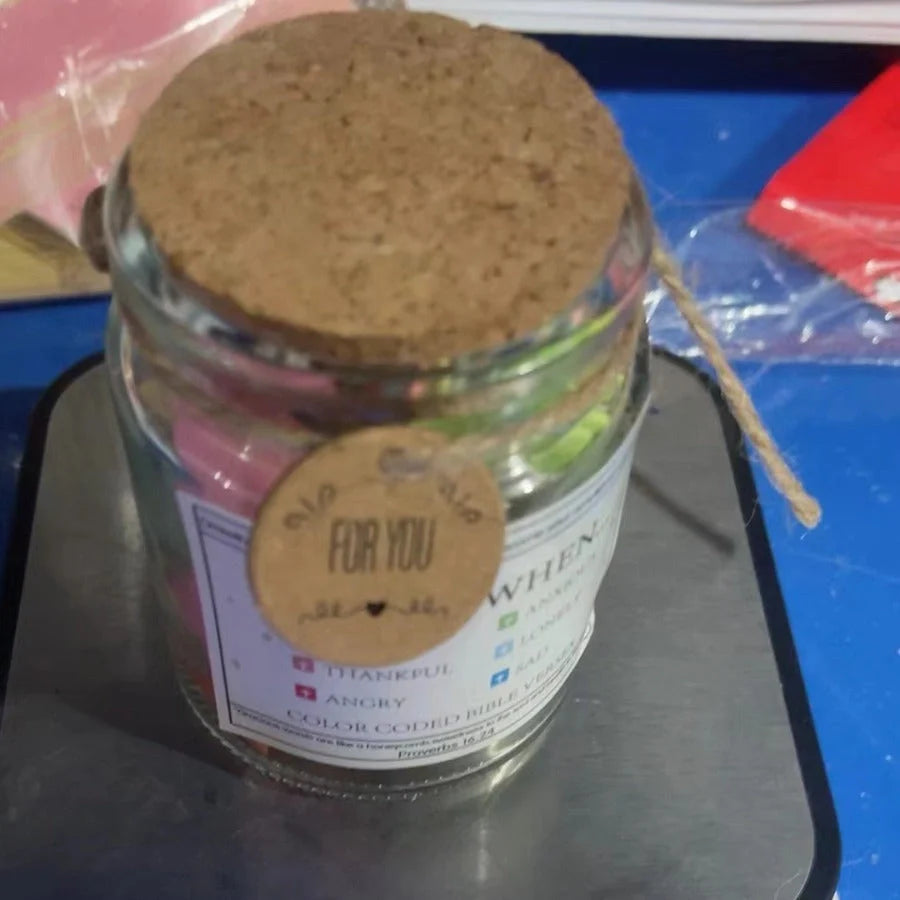 Bible Verses In A Jar with cartoon design, containing 90 verses for daily inspiration