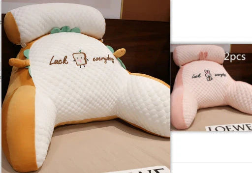 Plush lumbar cushion with ergonomic design for comfortable back and neck support on sofa, chair, and bed