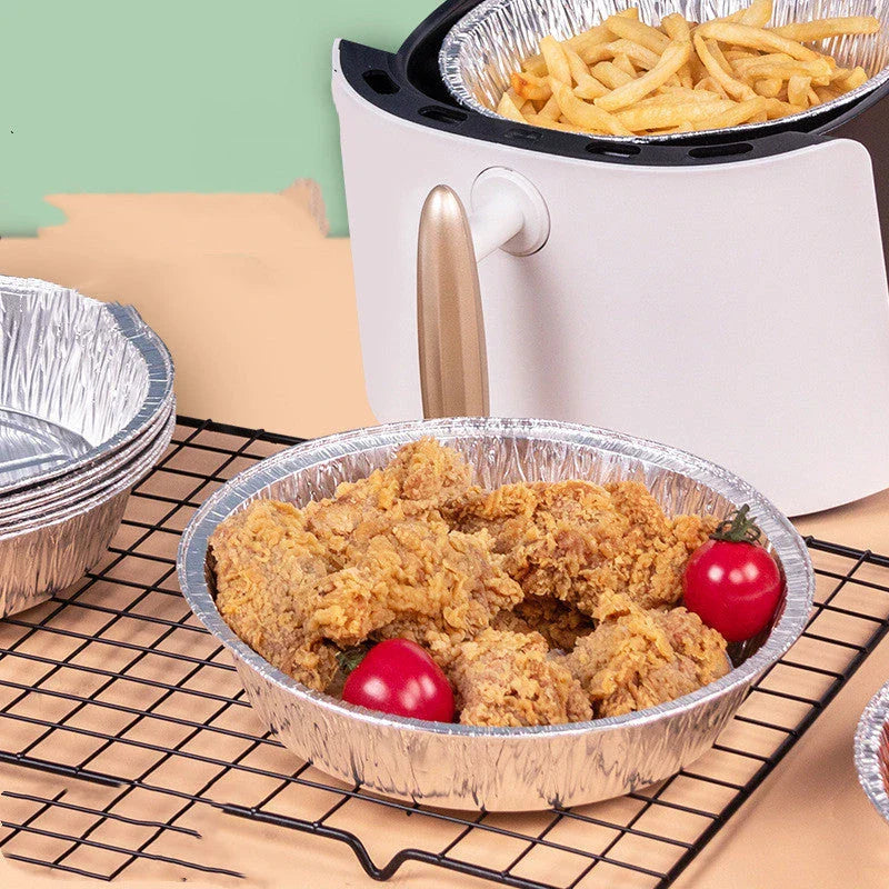 Premium disposable aluminum foil liners for air fryers, ovens, and grills - durable, non-stick, and easy to clean