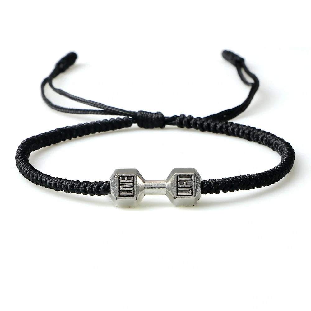 Stylish woven dumbbell alloy bracelet in various sophisticated colour options, showcasing the timeless British charm of this premium accessory.