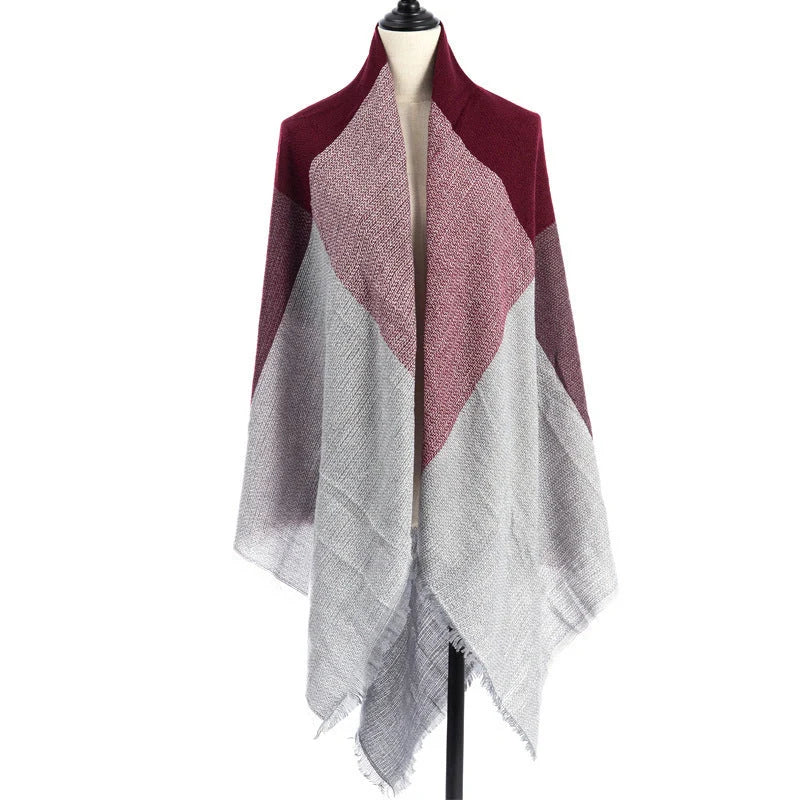 Luxury plus-sized double-sided cashmere-like scarf shawl in various colors